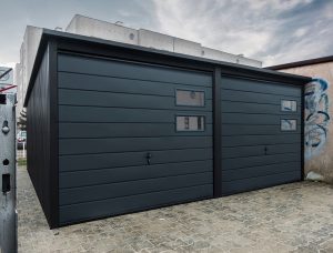 Mobilgarázs 6×5 m – Matt grafit + Matt fekete, modell: Siva