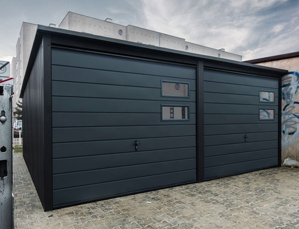 Mobilgarázs 6×5 m – Matt grafit + Matt fekete, modell: Siva