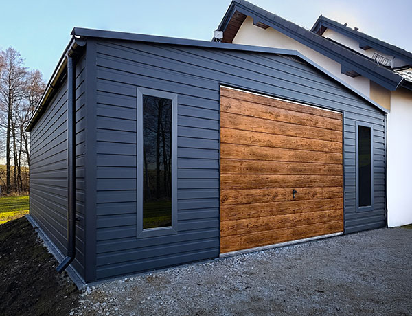 Mobilgarázs 6×5 m – Matt grafit + Matt fekete, modell: Siva